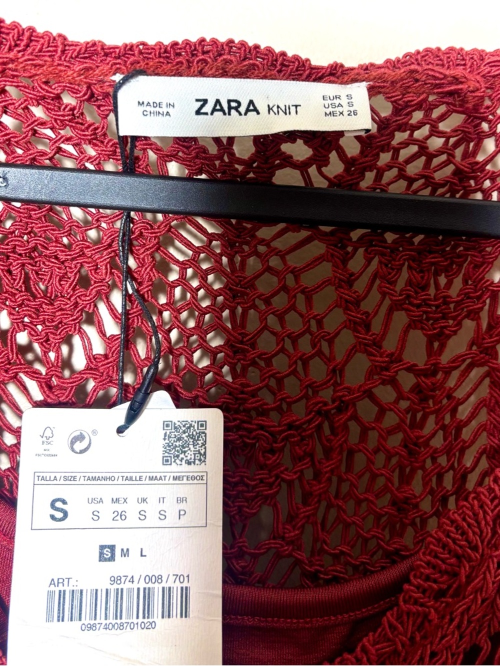 Zara Open Crochet Maxi Dress in Brick - Picture 5 of 13
